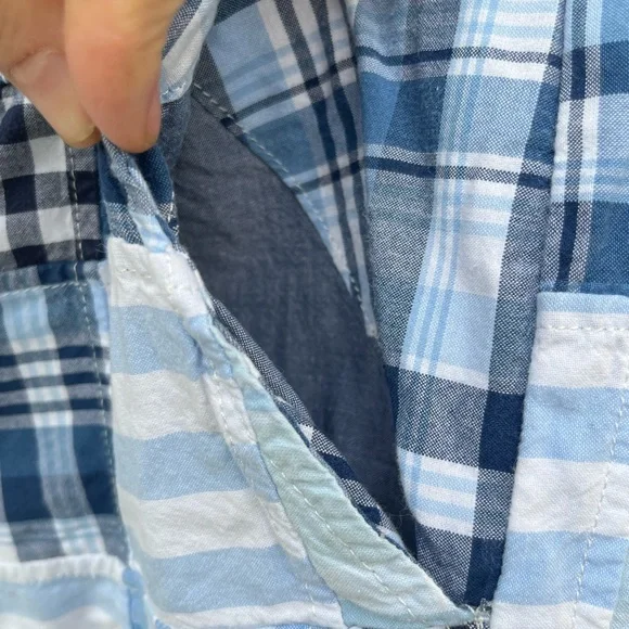 L.L. Bean Favorite Fit Patchwork Checkered Madras Cotton Preppy Shorts - 14 - Picture 8 of 10